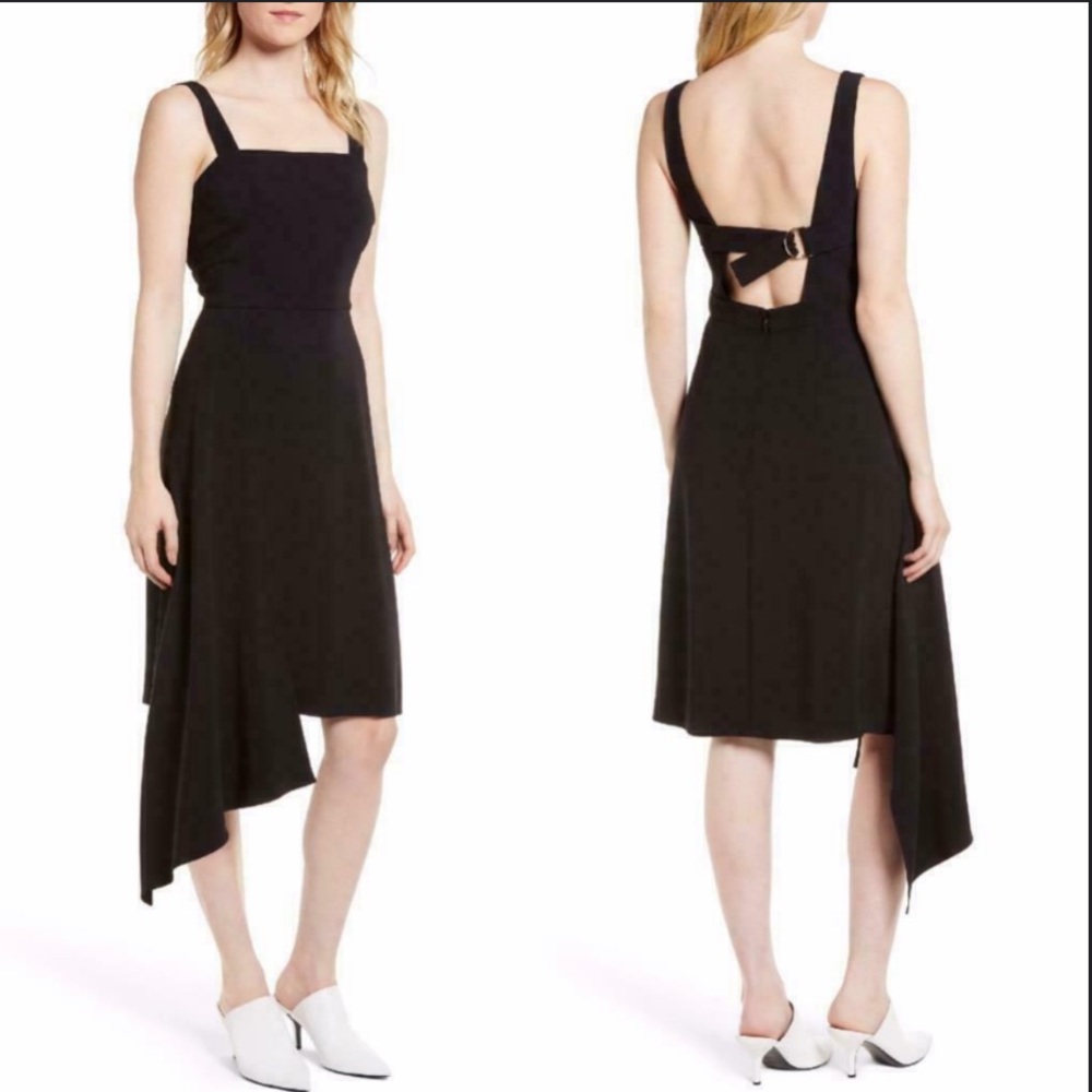 LEWIT Black Side Drape Jumper Dress 4